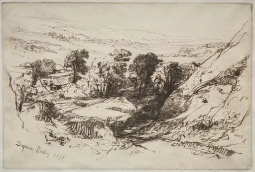 Nine Barrow Down, by Francis Seymour Haden