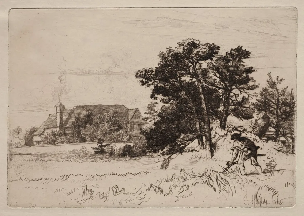 Old Willesley House, by Francis Seymour Haden, 1865
