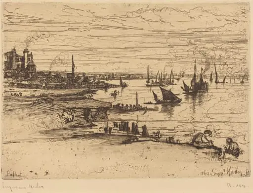 Opposite the Inn, Purfleet, by Francis Seymour Haden