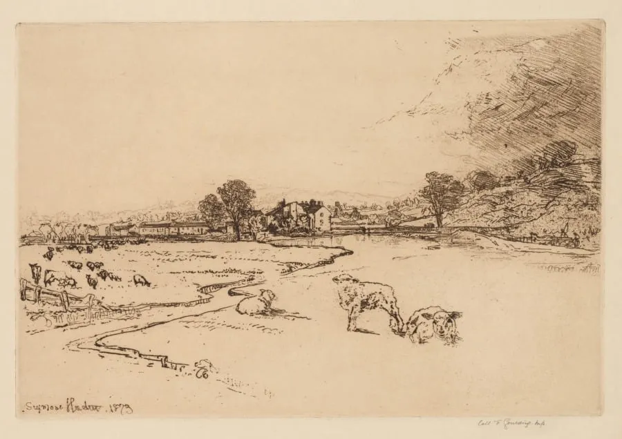 Sawley Abbey, by Francis Seymour Haden, 1873