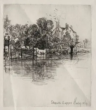 Shepperton, by Francis Seymour Haden, 1864