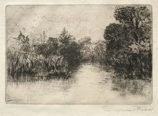 Shere Mill Pond (A Small Study), by Francis Seymour Haden