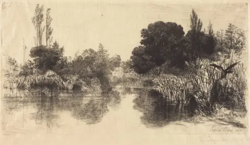 Shere Mill Pond (The Larger Plate), by Francis Seymour Haden