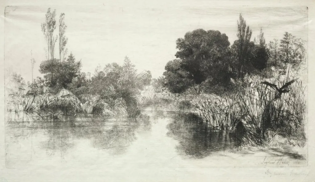 Shere Mill Pond (The Larger Plate), by Francis Seymour Haden, 1860