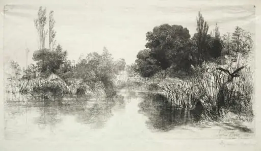 Shere Mill Pond (The Larger Plate), by Francis Seymour Haden