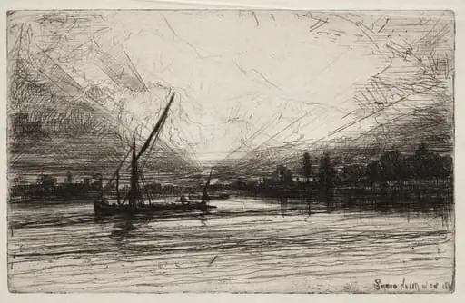 Sunset on the Thames, by Francis Seymour Haden