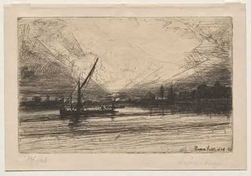 Sunset on the Thames, by Francis Seymour Haden