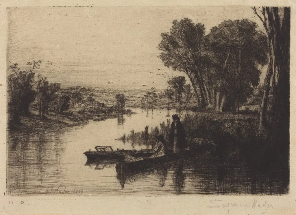 Thames Fishermen, by Francis Seymour Haden, ink, 1859