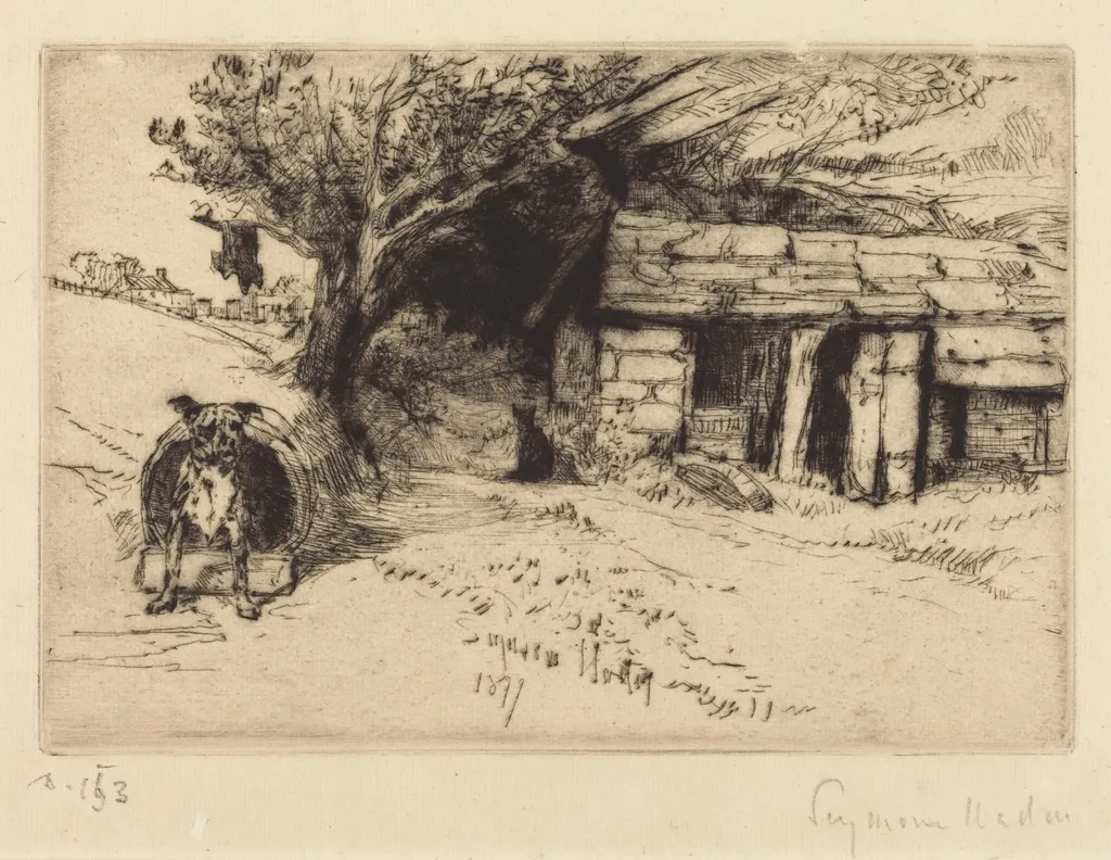 The Cabin, by Francis Seymour Haden, ink, 1877