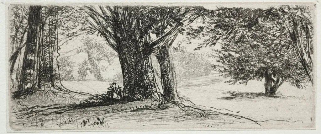 The Holly Field, by Francis Seymour Haden, 1860
