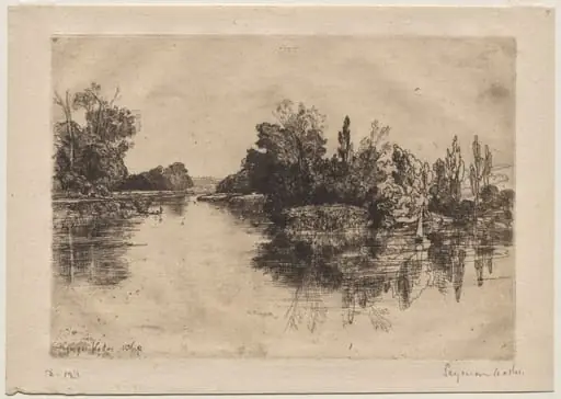 The Island, opposite Boyle's Farm, by Francis Seymour Haden