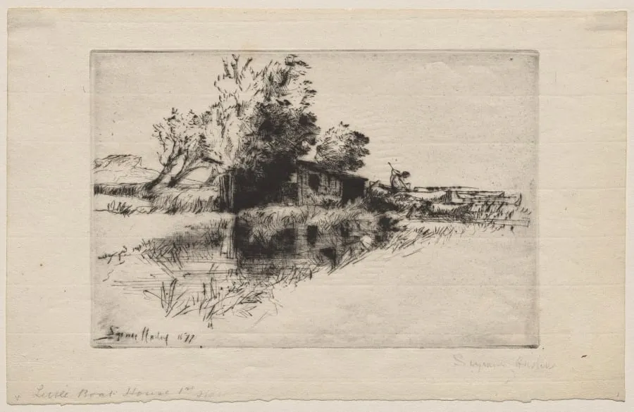 The Little Boathouse, by Francis Seymour Haden, 1877