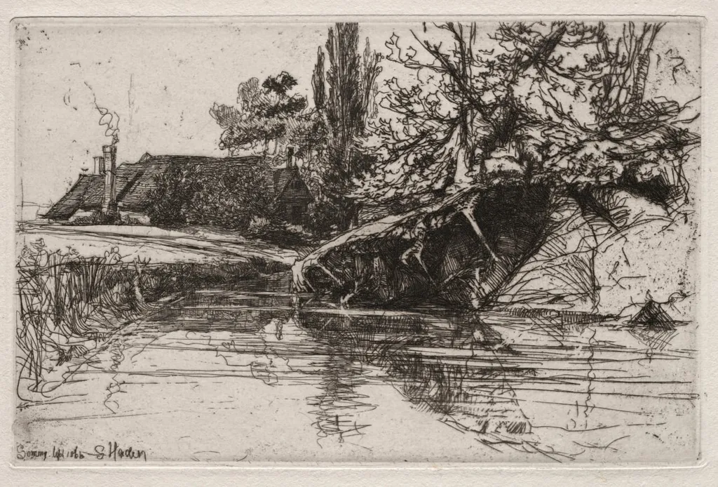 The Moat House, by Francis Seymour Haden, 1865