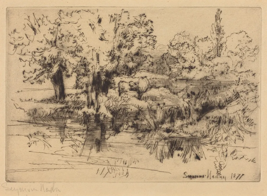 The Three Cows, by Francis Seymour Haden, ink, 1877
