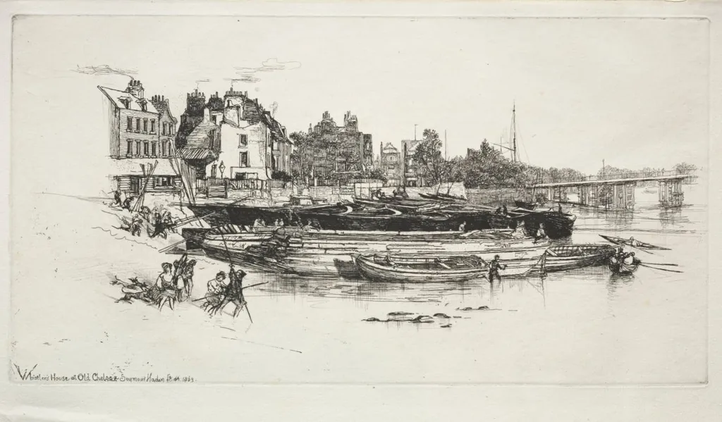Whistler's House, Old Chelsea, by Francis Seymour Haden, 1863