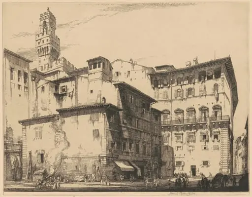 The Municipio, Florence, by Francis Sydney Unwin