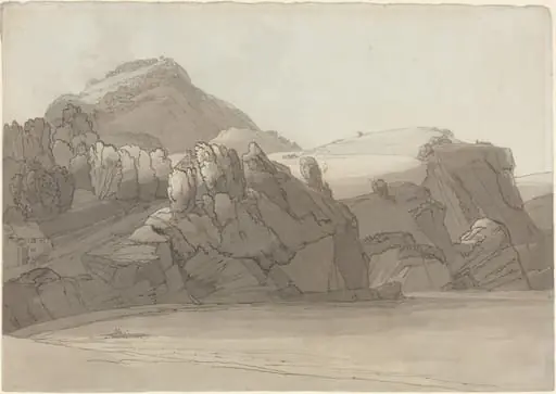 A Rocky Shore at Coombmartin, Devon (Combe Martin Bay), by Francis Towne