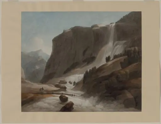 Waterfall between Chiavenna and Mount Splügen, by Francis Towne