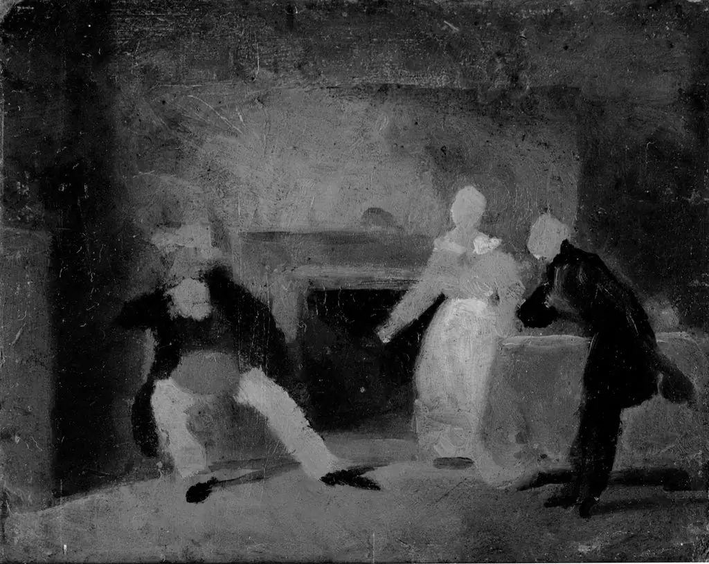 Study for "The City and Country Beaux", by Francis William Edmonds