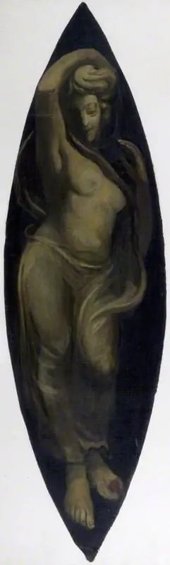 Standing Female Figure (decorative panel), by Francis Wollaston Moody