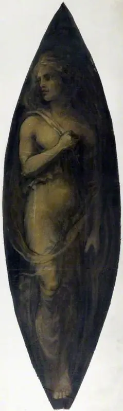 Standing Female Figure (decorative panel), by Francis Wollaston Moody