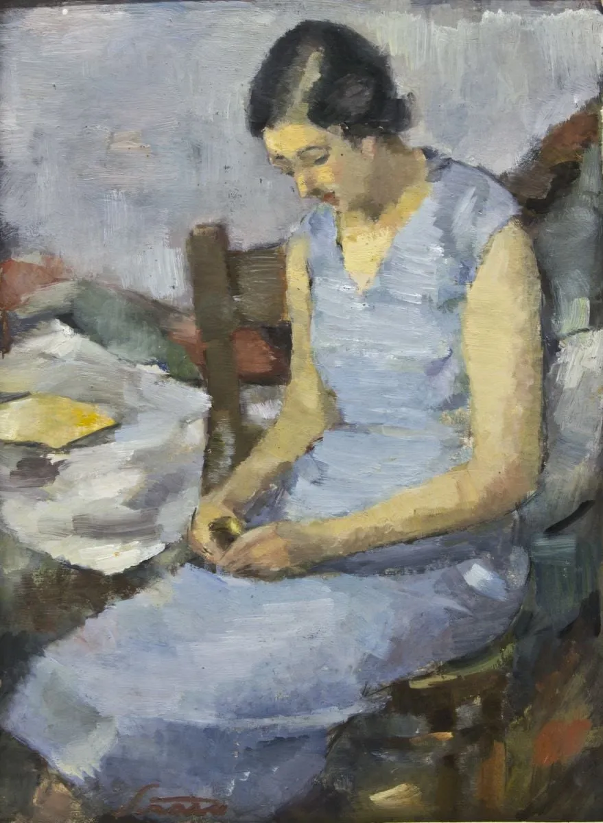 Fată în albastru, by Francisc Șirato, 1933