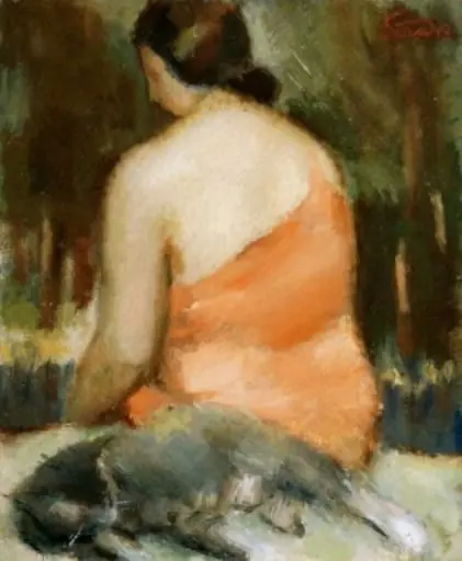 Femeia cu pisică, by Francisc Șirato