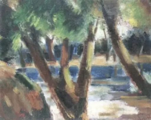 Peisaj cu pomi și apă, by Francisc Șirato