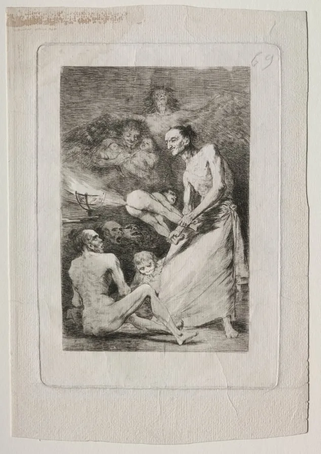 Blow, Plate 69, by Francisco de Goya, 1799
