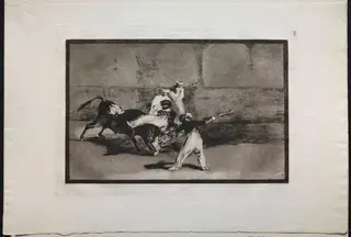 Bullfights:  A Moor Caught by a Bull in the Ring, by Francisco de Goya