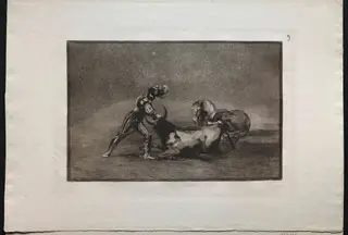 Bullfights:  A Spanish Knight Kills the Bull After Having Lost His Horse, by Francisco de Goya