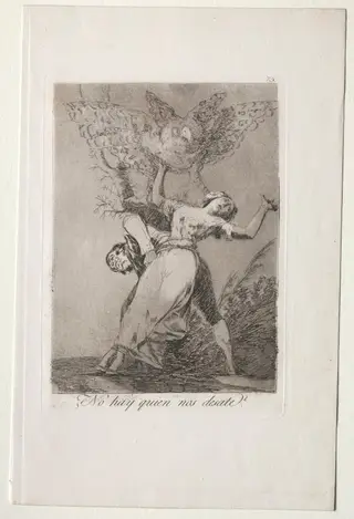 Can't Anyone Untie Us?, Plate 75, by Francisco de Goya, 1799