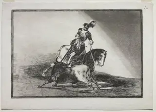 Charles V Spearing a Bull in the Ring at Valladolid, by Francisco de Goya