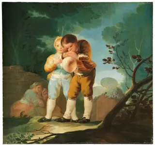 children inflating a bladder, by Francisco de Goya, 1790
