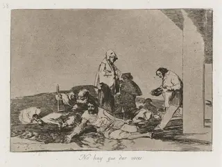 Disasters of War: Pl. 58, It is no use shouting, by Francisco de Goya, 1812