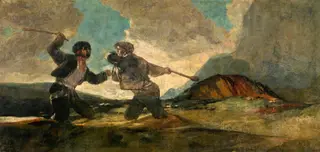 Fight with Cudgels, by Francisco de Goya, 1820