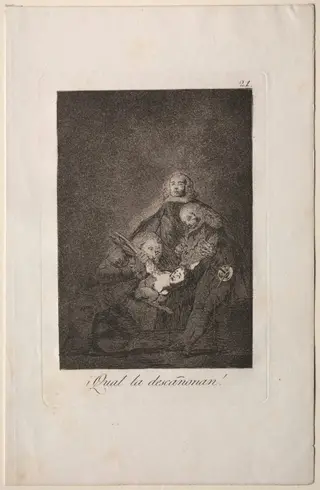 How They Pluck Her!, Plate 21, by Francisco de Goya