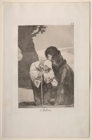 Hush!, Plate 28, by Francisco de Goya