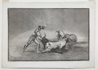La Tauramaquia:  A Spanish Knight Kills the Bull after Having Lost His Horse