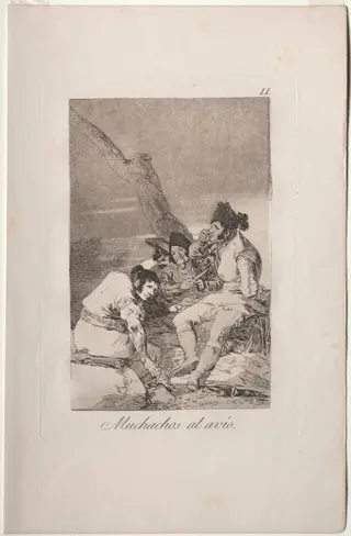 Lads Making Ready, Plate 11, by Francisco de Goya