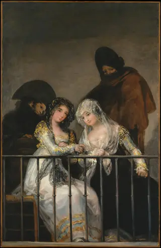Majas on a Balcony, by Francisco de Goya, 1808