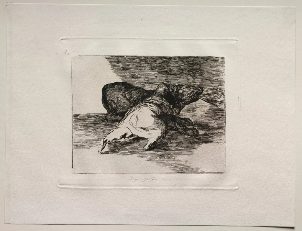 The Horrors of War: He Gets Something Out of It., by Francisco de Goya, 1815