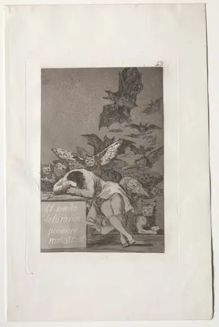 The Sleep of Reason Produces Monsters, Plate 43, by Francisco de Goya, 1799