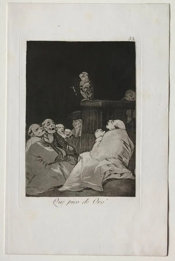 What a Golden Beak!, Plate 53, by Francisco de Goya, 1799