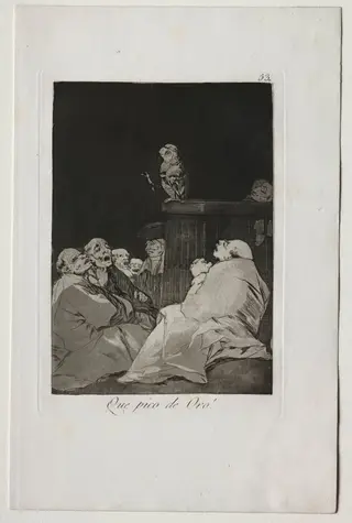 What a Golden Beak!, Plate 53, by Francisco de Goya, 1799