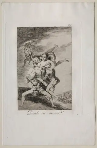 Where is Mother Going?, Plate 65, by Francisco de Goya