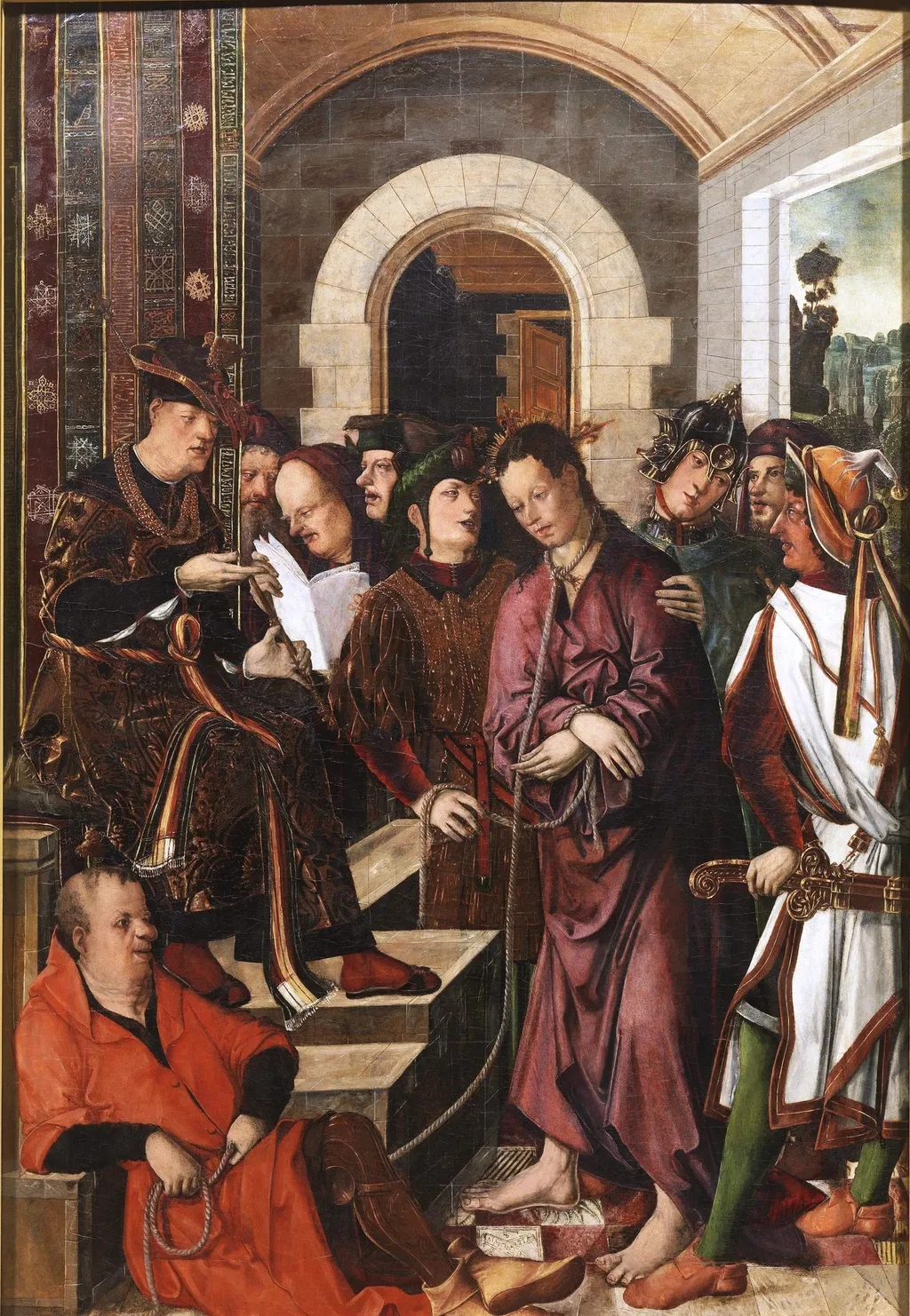 Christ before Pilate, by Francisco de Osona, oil, 1500