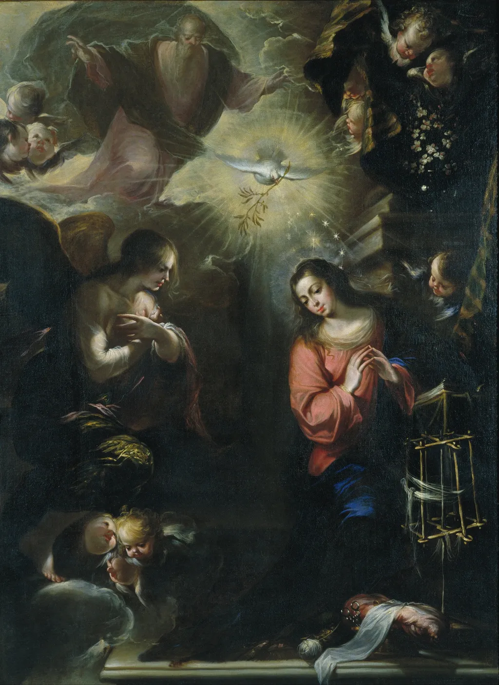 Annunciation, by Francisco de Solís, oil, 1664