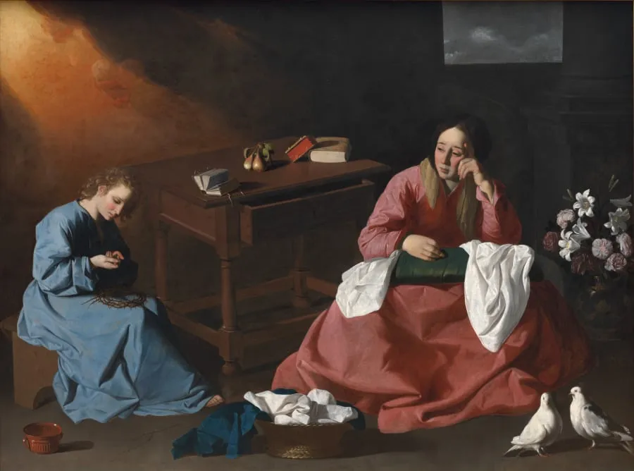 Christ and the Virgin in the House at Nazareth, by Francisco de Zurbarán, unspecified, 1640