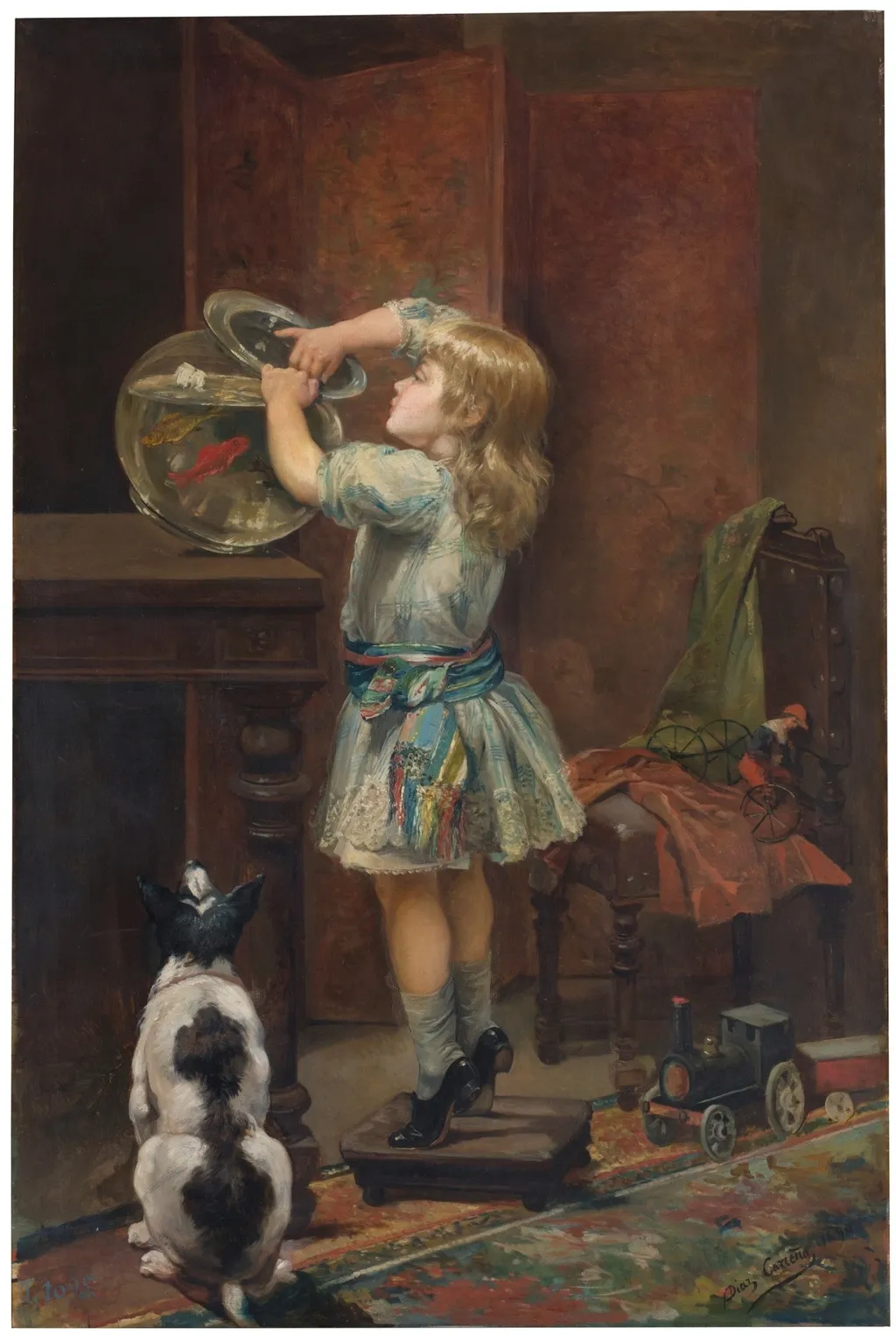Posición probable del Globo antes del diluvio, by Francisco Díaz Carreño, oil, 1896